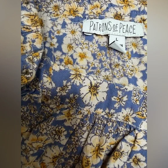 Patrons of Peace Blue and Yellow Floral Maxi Skirt - Picture 3 of 3